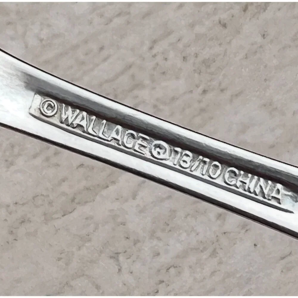 Wallace 18/10 Stainless Steel Soup Spoon 6” With Beaded Handle Design